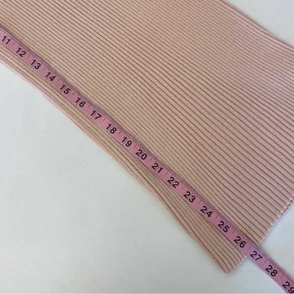 Peruvian Connection || Rebelle Midi Skirt Ribbed Modal Pima Cotton Blush Pink M - Picture 6 of 7